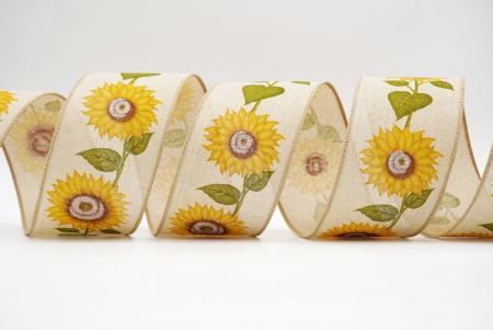 Fairy-tale Lavender And Sunflowers Ribbon_KF7562GC-13-183_natural